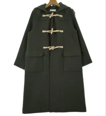 BEAMS BOY 모사 롱 더플 코트 OLIVE