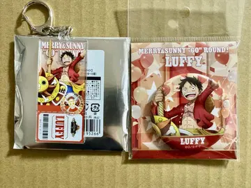 ONE PIECE 홀로그램 아크릴 키링 캔뱃지 루피 2세트