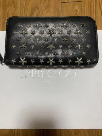 JIMMY CHOO 스타 스터드 장지갑 블랙
