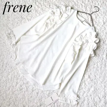 [택 포함 새상품] Frene 프릴 슬리브 블라우스 화이트 M~L