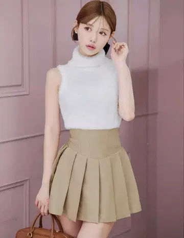 허리 라인 코르셋 스커트 (이너 팬츠 포함)