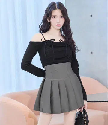 허리 라인 코르셋 스커트 (이너 팬츠 포함)