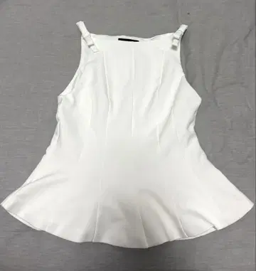 ZARA 페플럼 리본 상의 S 화이트