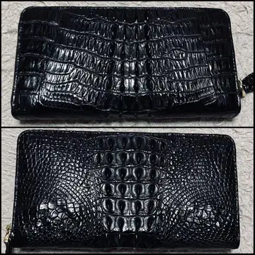 미사용 크로커다일 장지갑 블랙 1 남성용 여성용