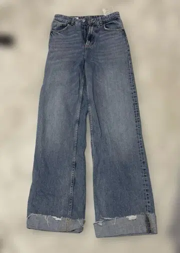 ZARA 자라 데미지 가공 와이드 데님 EU36