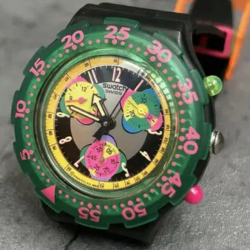 스와치 Aqua Chrono 1994년 작동품 빈티지