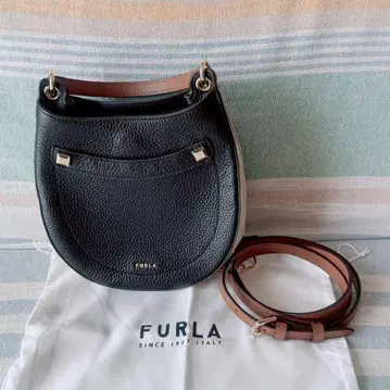 레어 FURLA 아프로디테 숄더백 바이컬러 블랙