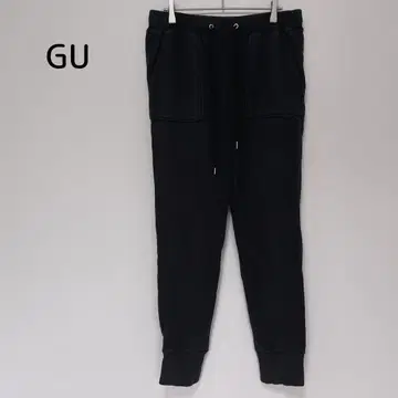 GU 스웨트 팬츠 XL 블랙 안감 있음 포켓 부착 면 100% 가을/겨울
