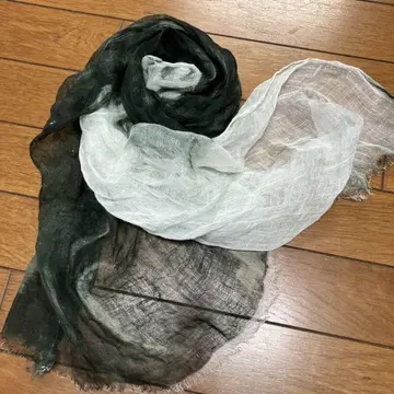 미사용 아라타카제 그린과 화이트의 그라데이션 스톨