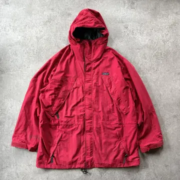 90s 파타고니아 스톰 자켓 홍콩제 레드 XL 눈 없는 택
