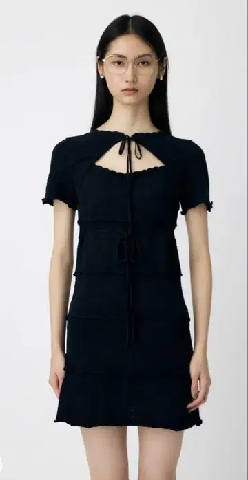 moussy BOW DESIGN KNIT MINI DRESS 원피스