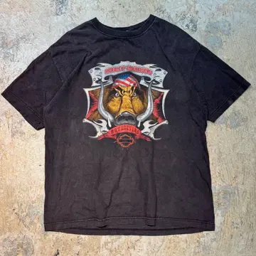US 구제 의류 Harley-Davidson 그래픽 T셔츠 블랙