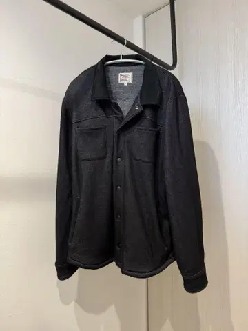 DUFFER 두꺼운 원단의 다크 그레이, 버튼 업 셔츠 자켓