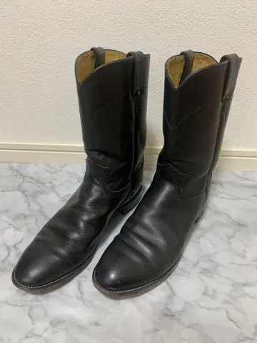 80s Justin 웨스턴 부츠 9B 27.0 블랙