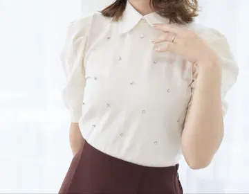 MAJESTIC LEGON 2way 카라 부착 비쥬 니트