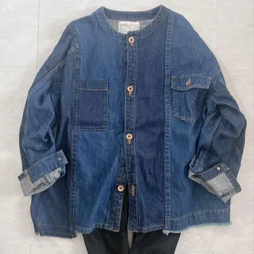 BEARDSLEY 비어즐리 노카라 데님 블라우스 겉옷
