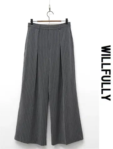 J450/새상품급 WILLFULLY 와이드 팬츠 슬랙스 스트라이프 턱