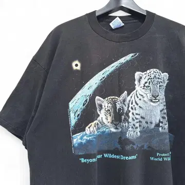 구제 의류 90s 아트 애니멀 USA T셔츠 VINTAGE A47