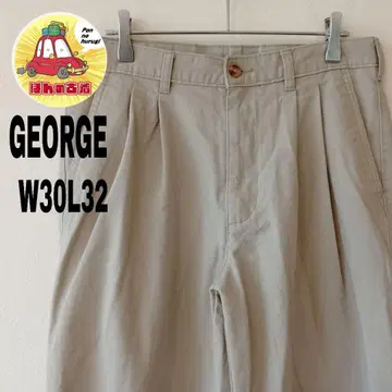 USA 구제 의류 GEORGE 치노 팬츠 W30 L32 베이지 투 턱