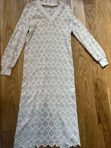 CLANE 사이즈 1 빈티지 레이스 루즈 원피스 클라네 화이트