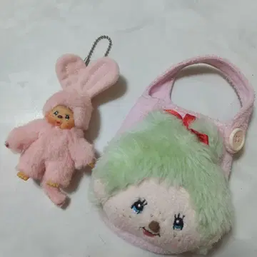아이치 만국박람회 몽치치 봉제 인형 마스코트 핸드폰 파우치 세트