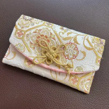 명함지갑 꽃무늬 금실 자수