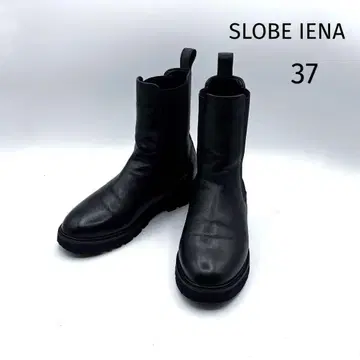 슬로브 이에나 사이드 고어 부츠 37 블랙 가죽 트랙 밑창 통굽