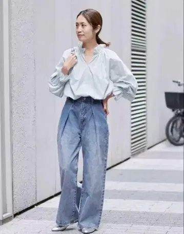 이에나 턱 와이드 데님 팬츠 미사용 새상품 38