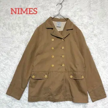 님 / 더블 브레스트 자켓 베이지 코트 코튼/린넨 S