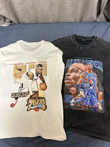 앨런 아이버슨 & 샤이 길저스 세트 NBA T셔츠 묶음 판매