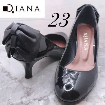 DIANA 다이애나 펌프스 블랙 에나멜 빅 리본 포함 힐 23