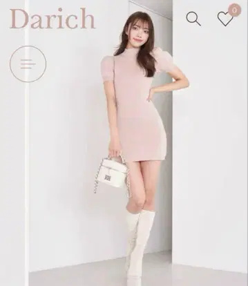 다리치 DD 로고 타이트 니트 미니 원피스