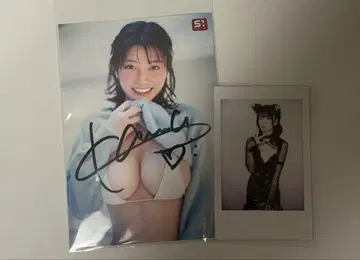 하시모토 칸나 친필 사인 브로마이드 & 폴라로이드 세트