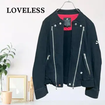 zB910 [ S ] LOVELESS 라이더 자켓 바이커 블랙 코튼