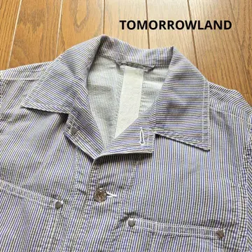 TOMORROWLAND 자켓 스트라이프 블루 그레이 얇은 소재