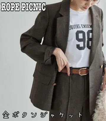 로페피크닉 골드 버튼 자켓