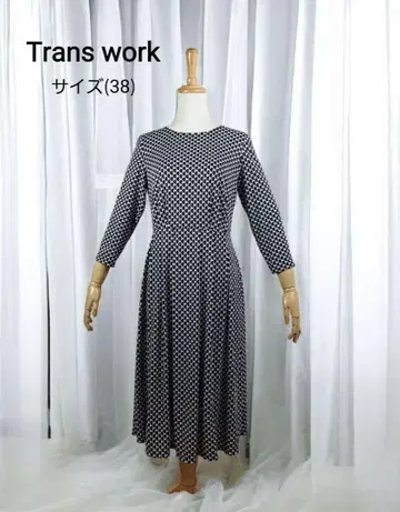 새상품급(38) trans work 다이아 도트 무늬 원피스