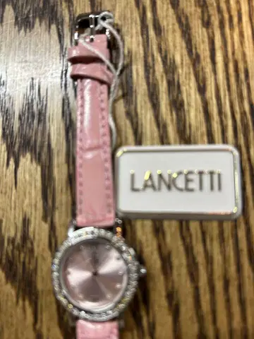 LANCETTI 핑크 가죽 손목시계