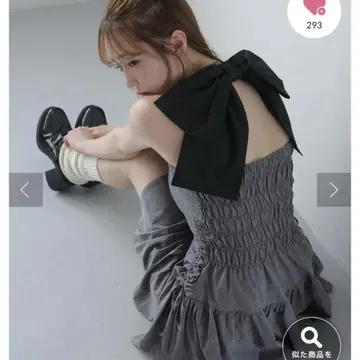 NICE CLAUP 백리본 미니 원피스