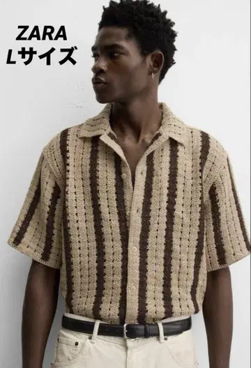 ZARA 자라 텍스처 크로셰 셔츠 L 완판템