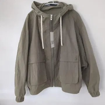 ZARA 후드 부착 블루종 L 사이즈 [ 택 포함 미사용 ]