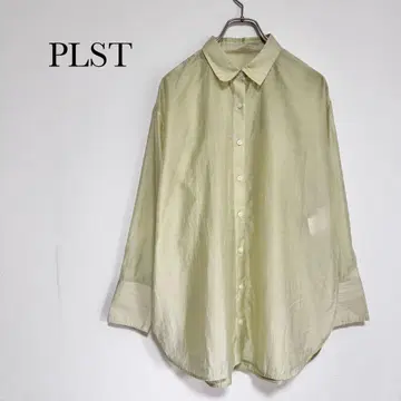 PLST 오버 사이즈 셔츠 블라우스 그린 S 사이즈