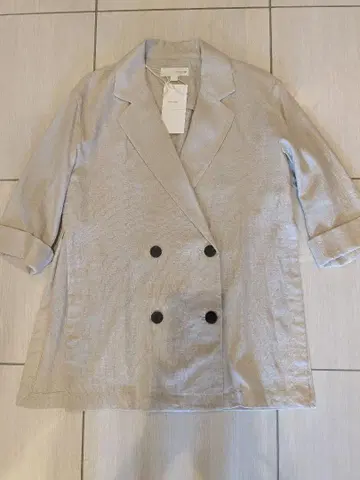 새상품 ZARA 린넨 혼방 더블 브레스트 자켓 Size XS