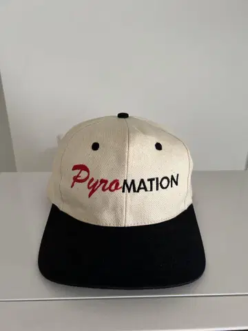 90s Pyro 빈티지 캡 기업 자수 2톤 로프 화이트