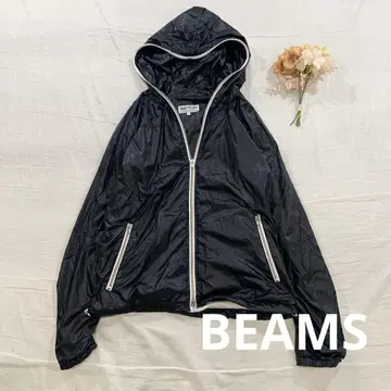 BEAMS 빔즈 나일론 후드 자켓 메쉬 블랙 M