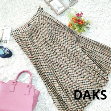 90s 새상품급 DAKS 프리미엄 울 100% 롱 플리츠 스커트 XL
