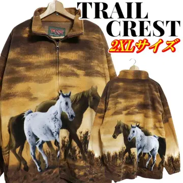TRAIL CREST 애니멀 무늬 말 집업 플리스 자켓 2XL