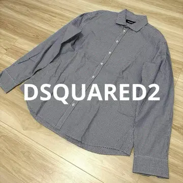 DSQUARED2 긴팔 셔츠 깅엄 체크 패턴 빅 사이즈 56