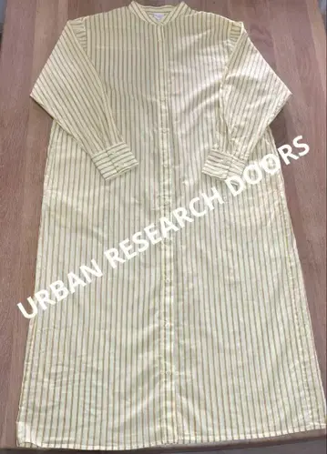 URBAN RESEARCH DOORS 옐로우 컬러 스트라이프 원피스