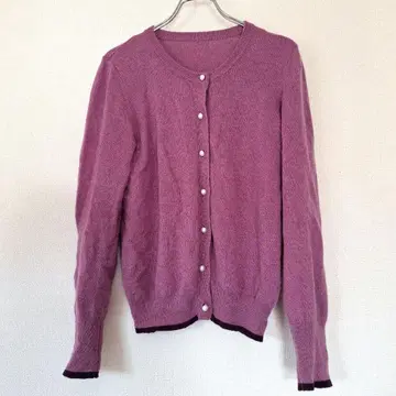 PoshAlma 포쉬아로마 퍼플 캐시미어 100% 가디건 겨울